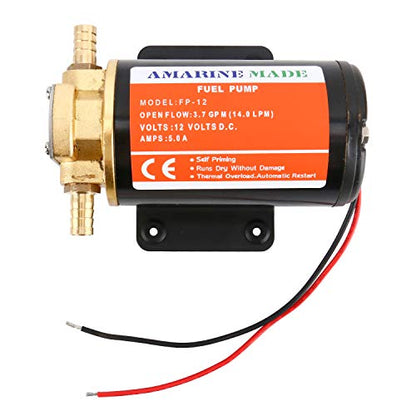 Amarine Made Bomba de engranaje de impulsor de barrido de 12 v: para transferencia de aceite de barrido de combustible diesel (negro)