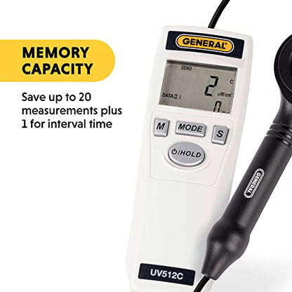 General Tools Medidor de luz ultravioleta UVC digital UV512C, 220 a 270 nM