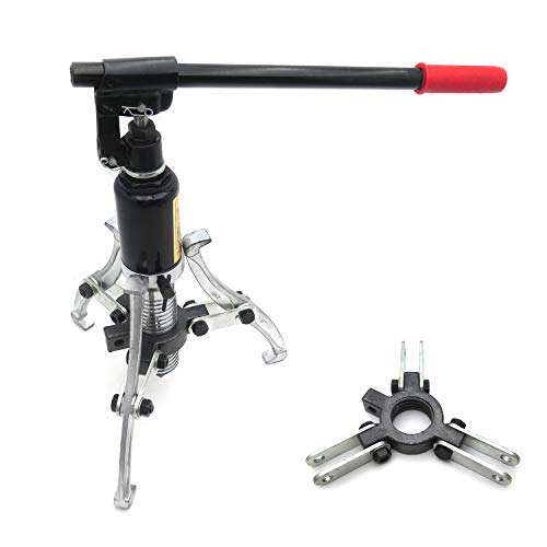 HTTMT - Vehículo Extractor de engranajes hidráulicos de mandíbula de 10 toneladas 3 en 1 360 grados Flexibilidad Bombas Máquina de dibujo de tubos de aceite con estuche [P/N: ET-CAR-FIX006-10T-RED]