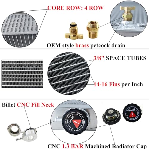 Radiador de tractor para John Deere AT146006 410D 410B 410C 415 510B C 515 610 510D, radiador de aluminio de 4 filas