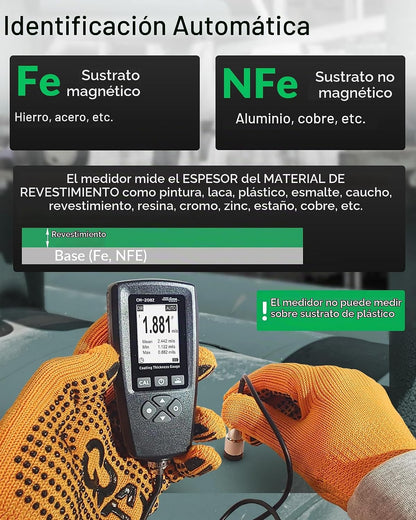 Medidor industrial profesional de la pintura del indicador CM-208Z del grueso de la capa con la sonda externa