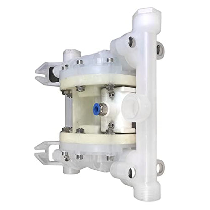Bomba de diafragma de 3t/h de flujo de 0.23 pulgadas NPT de doble diafragma de 101 PSI de plásticos de ingeniería, bomba de transferencia neumática industrial, resistente a la corrosión QBY4-1599