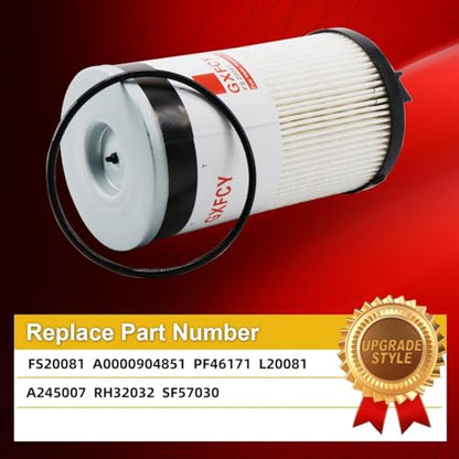 FS20081 Filtro separador de agua de combustible para reemplazar PF46171 L20081 A245007 RH32032 SF57030 compatible con motores diésel ISB ISL DD5 DD8 Detroit 2017 (paquete de 1)