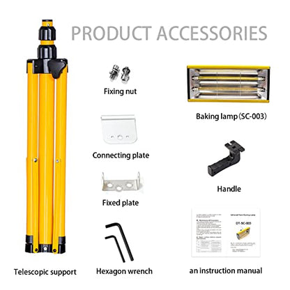 Lámpara de curado de pintura infrarroja de 2000 W de onda corta infrarroja lámpara de calefacción IR para reparación de carrocería de coche, sistemas de curado de pintura, secador de