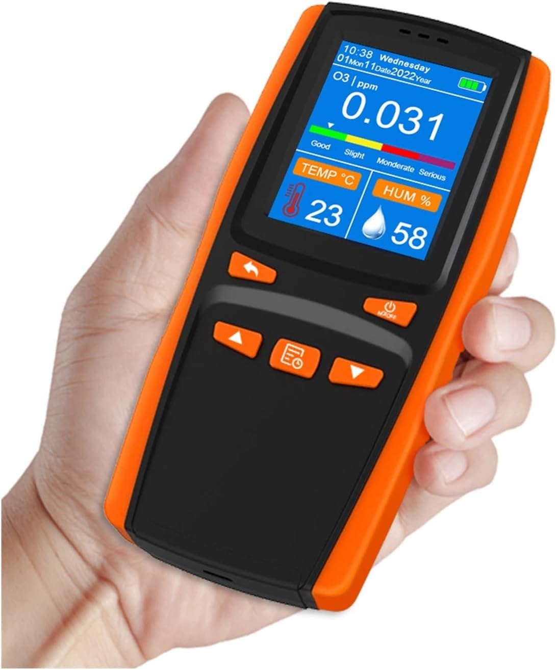 Detector de gas de alcantarillado, analizador de ozono, contaminación de calidad del aire, monitor portátil de mano, detector de gas ozono O3, sensor inteligente, medidor de ozono para el trabajo 1005006982263774