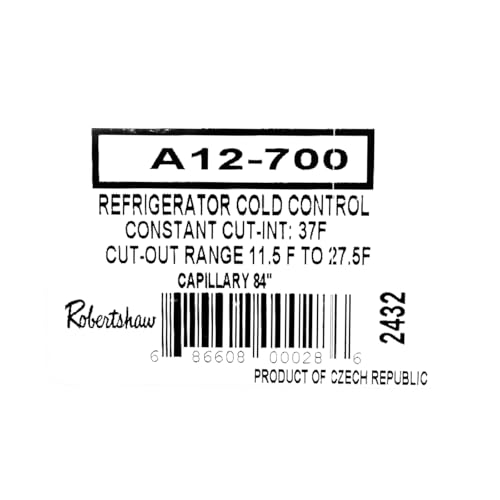 Ranco Producto A12-700 Tubo capilar: 84"
Corte constante en 37F
