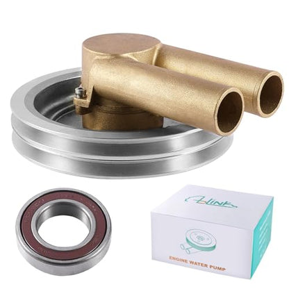 3812697 21214596 3862487 3858229 (impulsor original, rodamiento NSK) Bomba de agua de mar crudo con polea de correa doble V para Volvo Penta 4.3L 5.0L 5.7L V6 V8