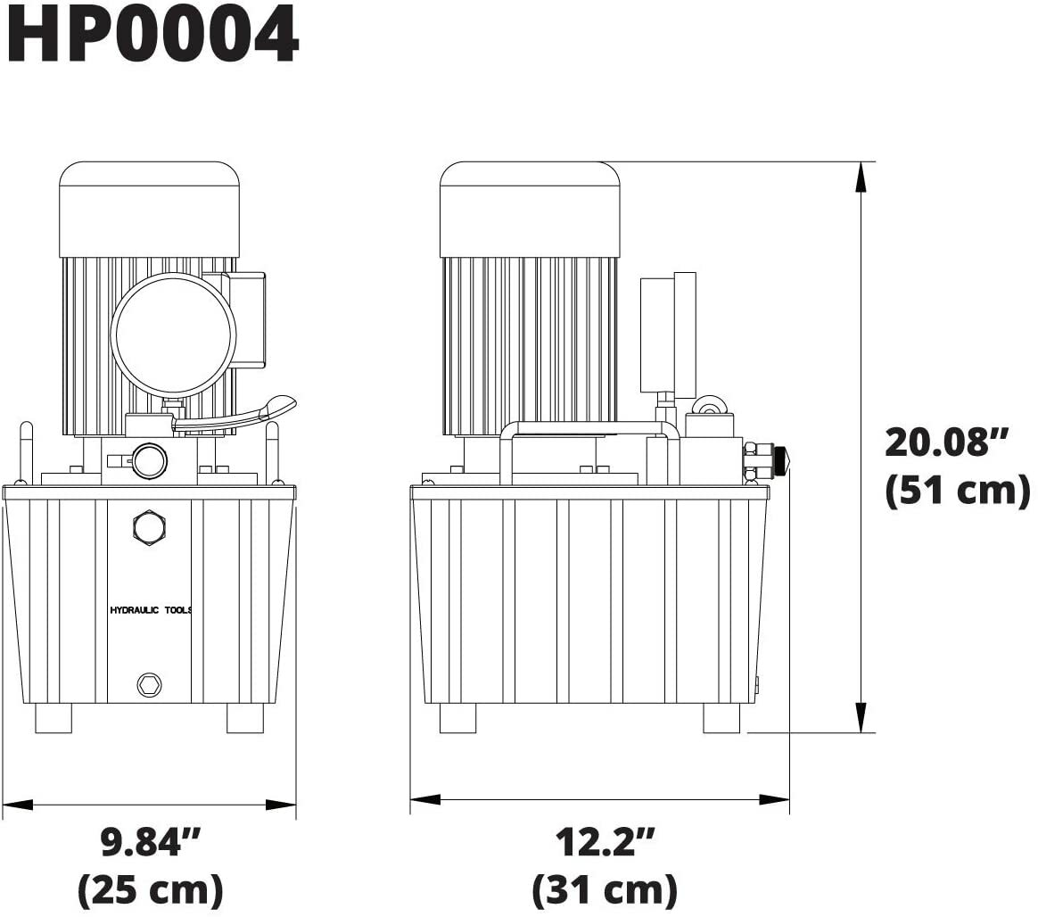 Bomba hidráulica eléctrica de 2 etapas, doble efecto, 110 V, 10 000 PSI, capacidad de 488 in³
