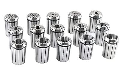 Accusize Industrial Tools MT3-OZ25 Juego de pinzas de 15 piezas, 1/8 a 1 pulgada, 1 portabrocas cónico Morse #3, 1 llave inglesa, 0223-0364