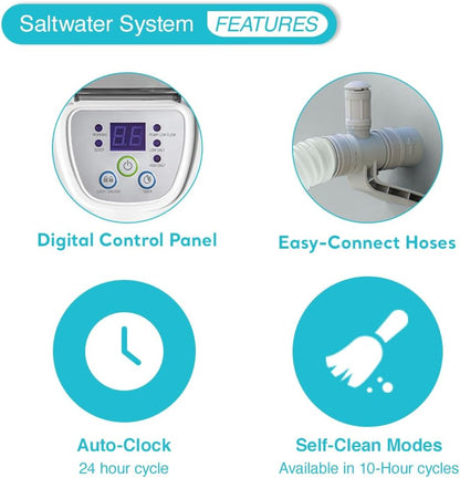 INTEX QS1200 Sistema de cloro de agua salada, para piscinas sobre el suelo, mantiene la claridad del agua, voltaje de 110 a 120, piscina de 15,000 galones