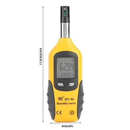 HT-86 Temperatura Digital y Humedad del Medidor Higrómetro Termómetro de Temperatura Húmeda de Temperatura y Medidor de Temperatura del Punto de Rocío, Punto de Rocío -50~60℃, Bulbo Húmedo -20~60℃