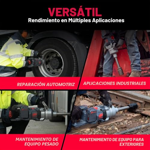 Ingersoll Rand W9691-K4E Serie W9000 Kit de llave de impacto inalámbrica de 20 voltios de 1 pulgada con cargador y yunque extendido de 6 pulgadas