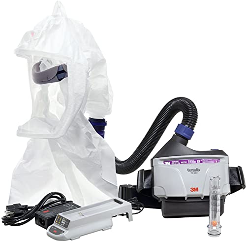 3M Respirador PAPR, kit de respirador purificador de aire alimentado Versaflo, TR-300N+ ECK, cuidado de la salud, montaje de campana, fácil de limpiar y mantener, protección respiratoria todo en uno