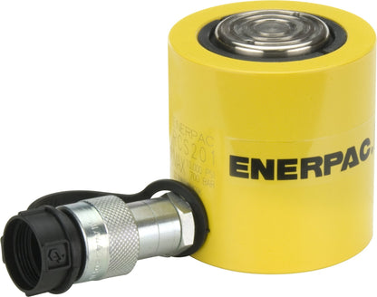 Enerpac RCS-201 Cilindro hidráulico de baja altura de acción única con capacidad de 20 toneladas, puerto único, longitud de carrera de 1.75 pulgadas