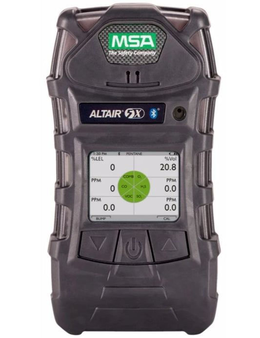 Detector multigás MSA 10116928 Altair 5X, 4 gases, LEL, O2, CO, H2S, pantalla a color, Bluetooth, kit industrial