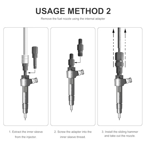 Extractor de inyector diesel y adaptador de carril común Kit de eliminación de martillo deslizante