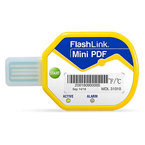 Deltatrak (10 unidades) Registrador de datos de temperatura USB de 85 días en tránsito de viaje de un solo uso de cadena fría PDF Logger #31010+00-8