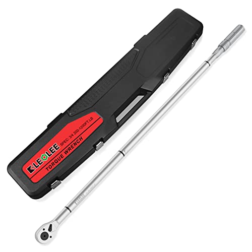 Leolee Llave dinamométrica de 1 pulgada (200-1200 ft-lb/271-1626Nm), llave dinamométrica ajustable industrial para plataformas de aceite, camiones y equipos todoterreno, precisión de ±3%, mecanismo de
