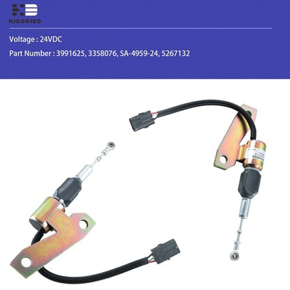 3991625 Solenoide de apagado de combustible 3930658 3935431 3939700 SA-4756-12 J932529 reemplazo para Cummins Engine 6BT 5.9L, 6BT 8.3L, Hyundai Excavadora Caterpillar 24VDC