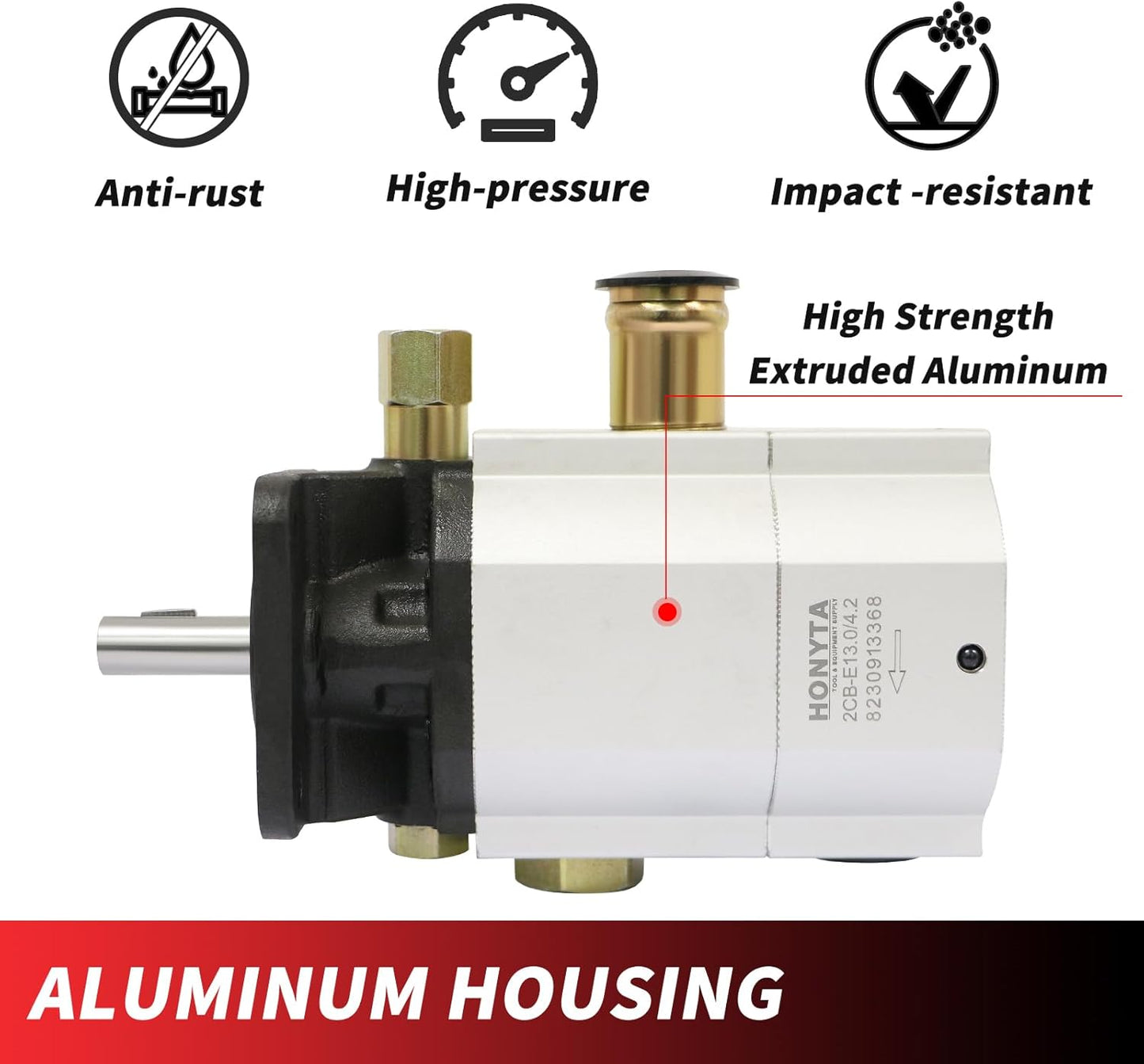 Bomba hidráulica de troncos de 11 GPM Bomba de engranajes de 2 etapas, bomba de engranajes HI/LO, bomba divisora de madera de 3000 PSI, 3600 RPM, bombas divisoras de troncos de aluminio de 1/8