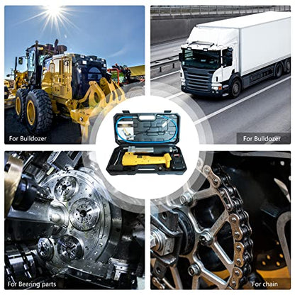 HANTUO - Pistola de engrasado inalámbrica de 20 V, pistola de engrasado eléctrica profesional de alta presión 10000 PSI, batería incluida con estuche de transporte