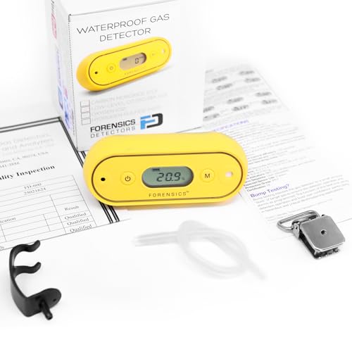 Oxygen Detector by Forensics | 2 Year Battery Life | 3 Year Sensor | USA NIST Calibration | Drop-Proof & Water-Proof | Rubber Soft-Touch | 0-30% O2 | FD-103-O2