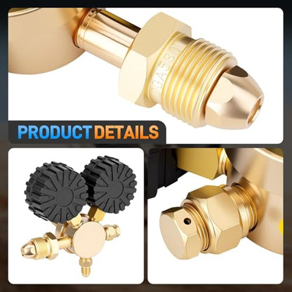 Kit regulador de nitrógeno, herramienta de llenado de choque de nitrógeno de 4000PSI con portabrocas y medidor Schrader sin pérdidas, para amortiguadores, compatible con Dirt Bike, ATV, UTV - MZ831214