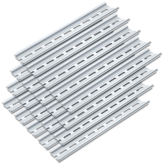 Rieles DIN de aluminio de 35 mm de ancho, 7,5 mm de alto, riel DIN ranurado con RoHS (1, 39.4 pulgadas (1 metro) x 20 unidades)