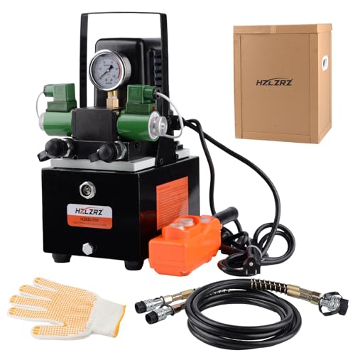 HZLZRZ Bomba hidráulica eléctrica bidireccional Unidad de paquete de energía 2 etapas de doble efecto 110v/120V 10k psi (1ª etapa/290 psi, 2da etapa/10,000 psi), mini bidireccional