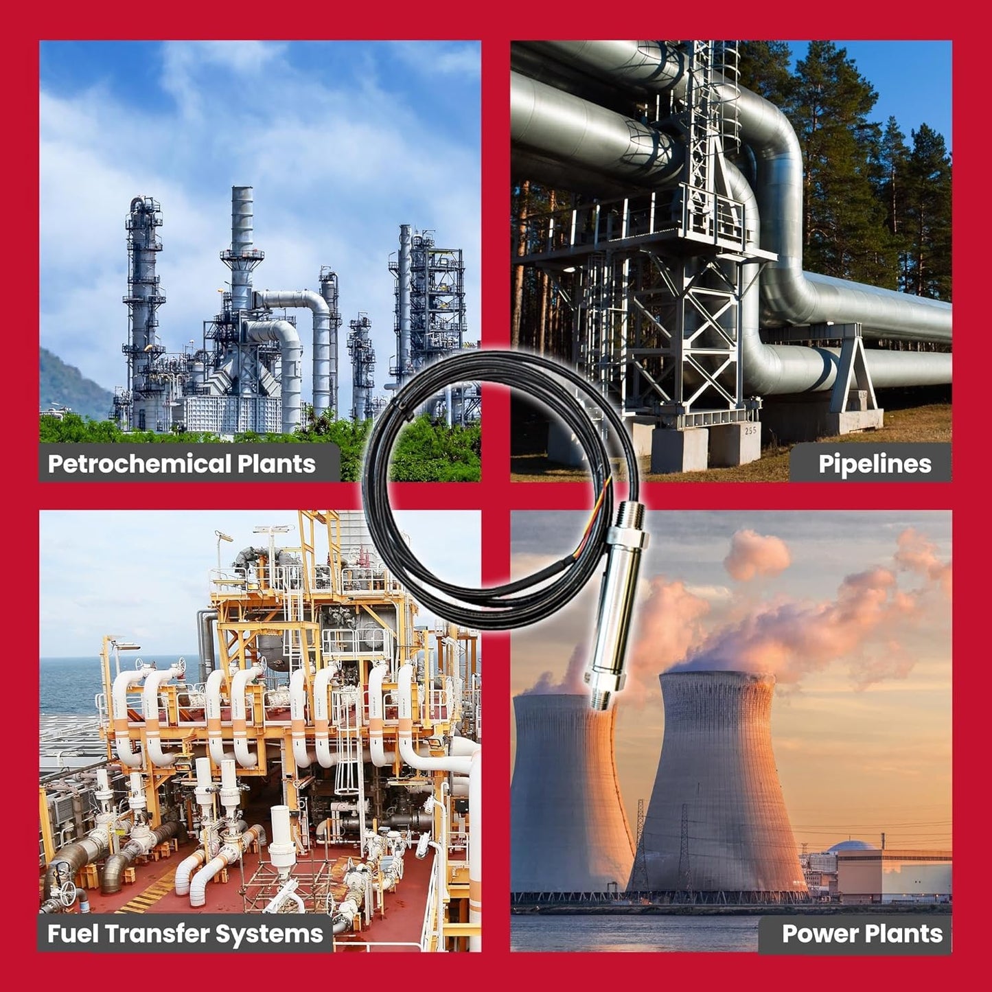 Transmisor de presión a prueba de explosiones LXP con 0.2% de precisión, mide la presión de líquidos, gases y todos los demás medios de proceso (-14.5/0/5,000 PSI, 4/20MA, 0.2%, cable de 6