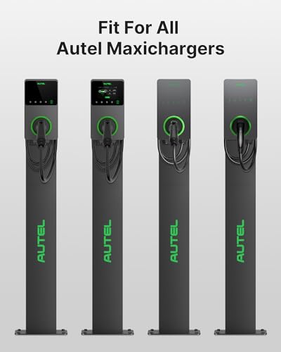 Autel Ev - Pedestal de conector de cargador, estaciones de carga eléctrica independientes para automóvil, resistencia a la corrosión, acero inoxidable 430, se adapta a todos los cargadores Autel Nivel