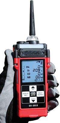 KIT de espacio CONFINADO: RKI GX2012 72-0290-22-A LEL/02/H2S/CO, manguera y sonda de 10', estuche de transporte y certificado para servicio de calibración gratuito