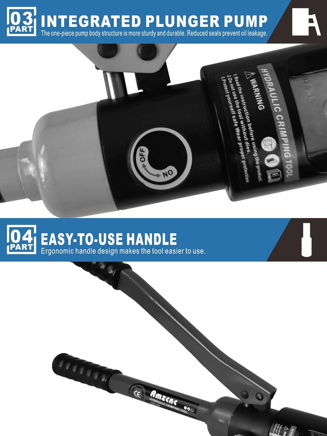 Juego de herramientas para cables hidráulicos industriales de 16 toneladas de 9 AWG a 600 MCM de cable de terminal eléctrico incluye 13 pares de juegos de troqueles