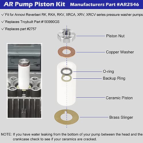 AR2546 Bomba 0.709 in Kit de pistón de cerámica Kit de reparación de émbolo para bomba Annovi Reverberi RK RKA RKV XRCA XRV XRCV