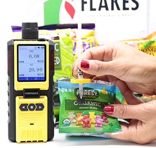 Analizador de dióxido de carbono y oxígeno para análisis de espacio de cabeza por forense | Analizador de envases de atmósfera modificada | Recarga USB | Registro de datos de computadora | Calibración 	FD-600-HA-CO2-O2