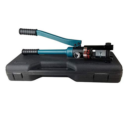 Juego de herramientas para cables hidráulicos industriales de 16 toneladas de 9 AWG a 600 MCM de cable de terminal eléctrico incluye 13 pares de juegos de troqueles