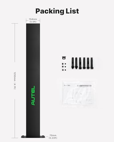 Autel Ev - Pedestal de conector de cargador, estaciones de carga eléctrica independientes para automóvil, resistencia a la corrosión, acero inoxidable 430, se adapta a todos los cargadores Autel Nivel