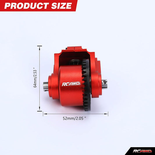 RCAWD Full Metal Gear F/R Juego de módulos de transmisión 1/10 Arrma Bigrock Granite Kraton Outcast Senton Vorteks 1/8 Infracción Typhon Vendetta Piezas de actualización (rojo)