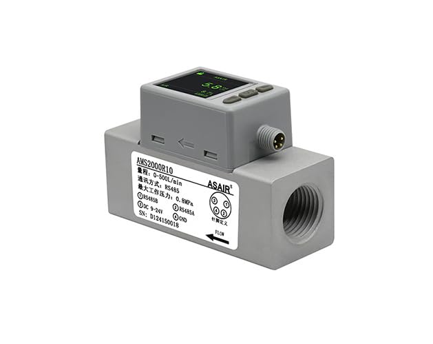MEMS Pantalla digital inteligente de gran alcance Medidor de flujo de masa de gas térmico Aire de oxígeno AMS2000