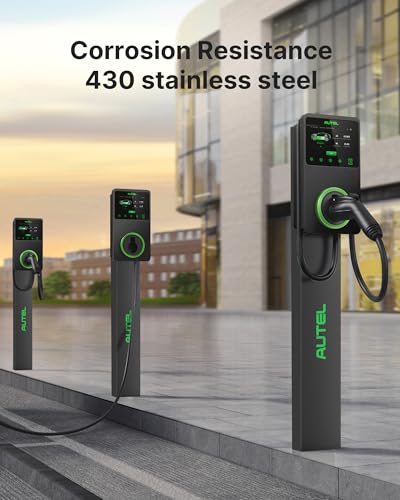 Autel Ev - Pedestal de conector de cargador, estaciones de carga eléctrica independientes para automóvil, resistencia a la corrosión, acero inoxidable 430, se adapta a todos los cargadores Autel Nivel