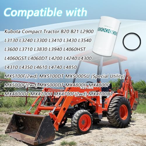 Filtro hidráulico HHTA0-37710 HC-37710-2 compatible con Kubota B, L, M, MX Series Compact Tractor B20 B21 L2900 L3130 M110DTC - M110FC MX5100DT MX5000SU reemplaza BT8488 3 960 - 82630