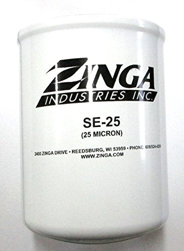 ZA SE-25 - Filtro giratorio Zinga de 25 micras de 1-1/2 pulgadas, 16 hilos de 5.1 pulgadas de diámetro 5.1 pulgadas de alto