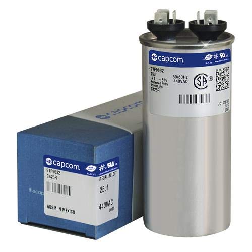 97F9632 25 uf MFD 440 voltios VCA - Condensador de recambio de carrera redonda por CAPCOM