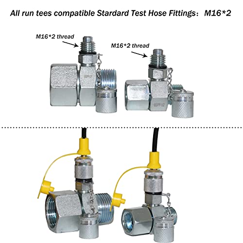 XZT JIC37 Paquete de 7 tees hidráulicos giratorios, conector en T hidráulico, juego de acoplamiento de probador para sistema hidráulico, maquinaria de construcción de excavadoras