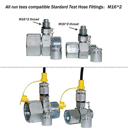 XZT JIC37 Paquete de 7 tees hidráulicos giratorios, conector en T hidráulico, juego de acoplamiento de probador para sistema hidráulico, maquinaria de construcción de excavadoras