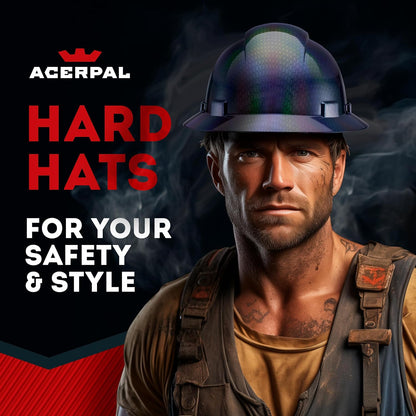 Acerpal Casco duro OSHA con diseño de fibra de carbono ventilada de ala completa con suspensión de 6 puntos (opciones 1)