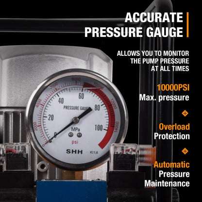 LCyindu - Bomba eléctrica hidráulica de 8.4 cuartos de galón, válvula solenoide de doble efecto de 8 litros, paquete de energía hidráulica, bomba portátil eléctrica, cilindro DB075-D2