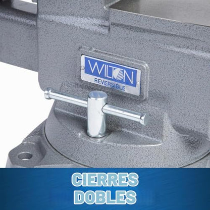 Wilton Tornillo de banco reversible, 8 pulgadas de ancho de mandíbula, 9-1/4 pulgadas y 14-1/2 pulgadas de apertura de mandíbula, garganta de 4-3/4 pulgadas (modelo 4800R)