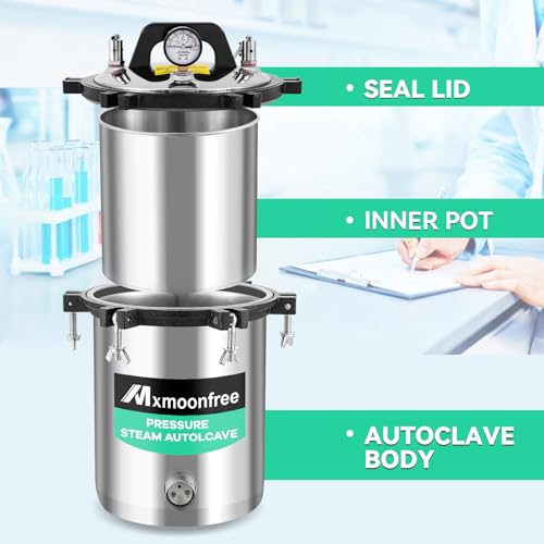 Autoclave de laboratorio 12L, autoclave de vapor portátil para equipos de laboratorio, medio de cultivo, cristalería, tarro de conservas 110v