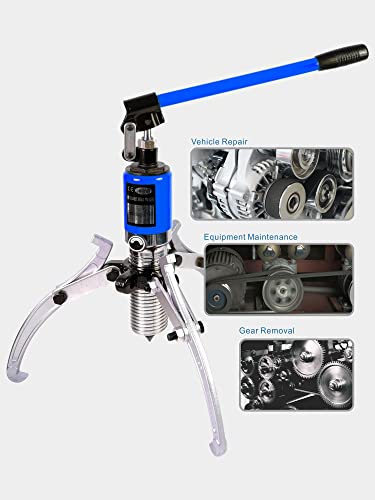 AMZCNC Extractor hidráulico de engranajes de 15 toneladas máx. Extractor hidráulico de capacidad de 2 o 3 mordazas, separador de cubeta de rodamiento, herramienta separadora hidráulica para tirar de cubos, (15T 12 pulgadas de mandíbula)